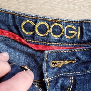 COOGI Women's Skinny Jeans - Denim Blue with Red and Gold Accents